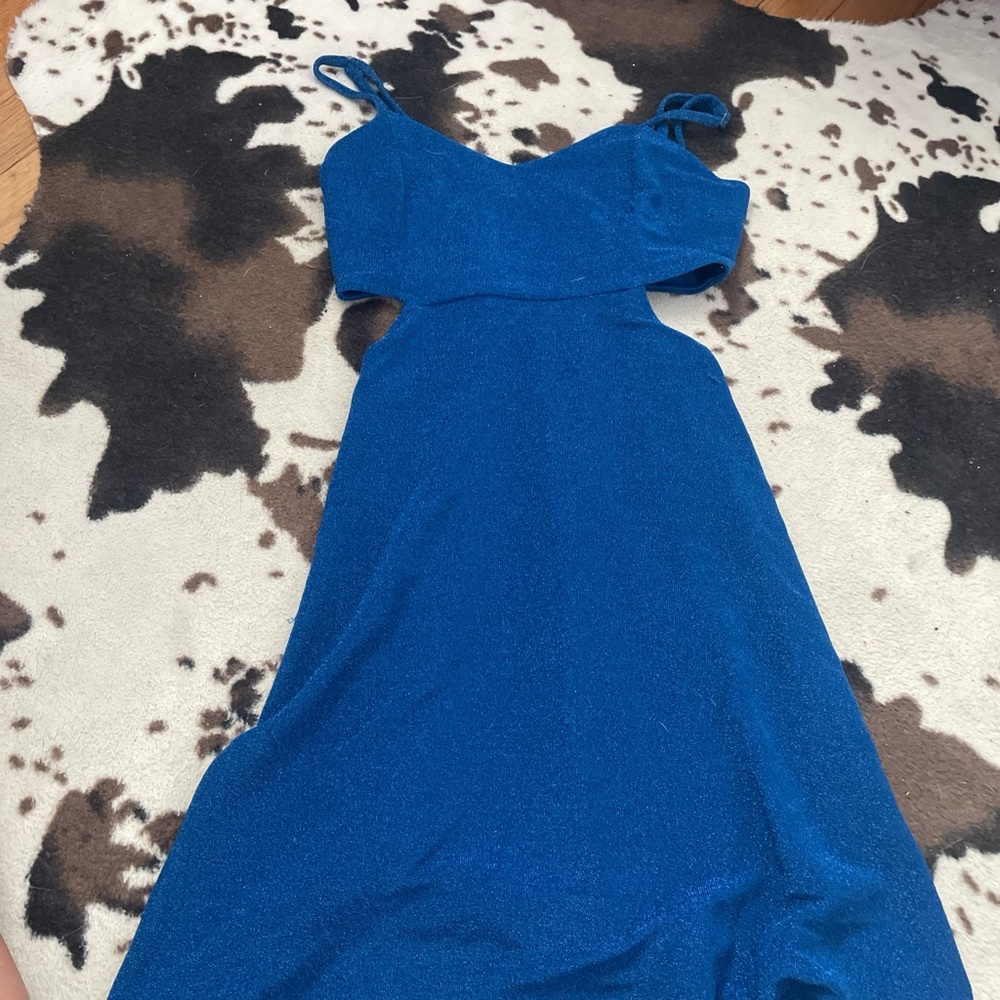 Elegant Blue Sleeveless Dress